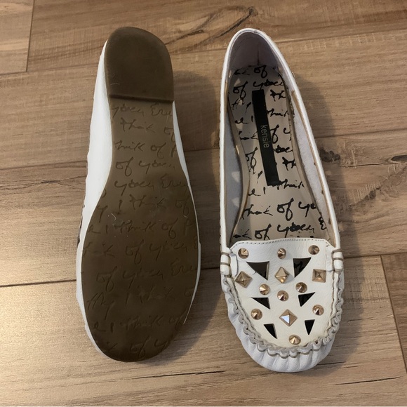 Kensie white studded lasercut flats - Picture 2 of 3
